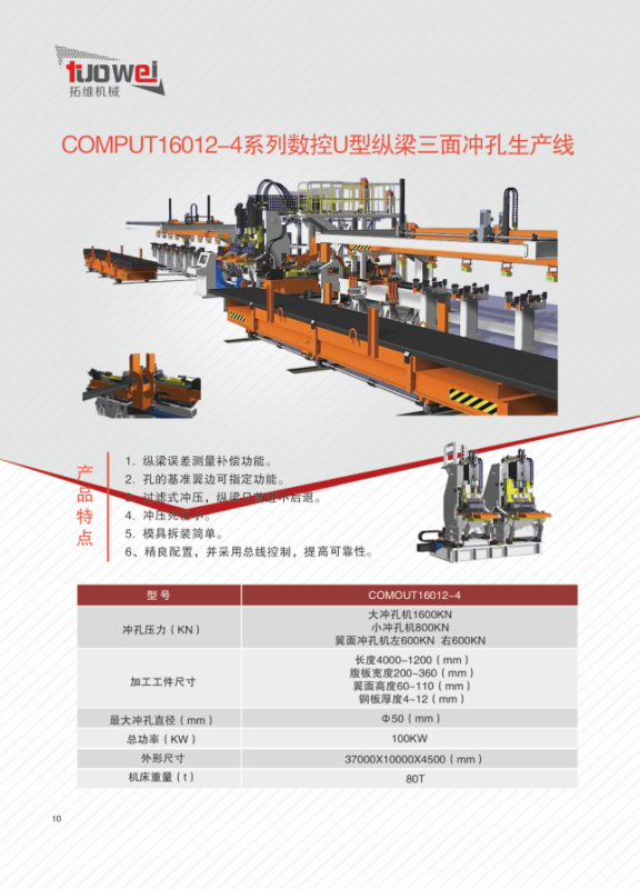 山東拓維機(jī)械制造有限公司，汽車大梁沖，汽車小梁沖，鋼模板沖孔，鋼模板加工設(shè)備，汽車橫梁沖，數(shù)控平板沖孔機(jī)，中厚板數(shù)控沖床，數(shù)控沖鉆復(fù)合機(jī)，汽車縱梁沖，縱梁自動化生產(chǎn)線，中厚板沖割復(fù)合機(jī)，平地機(jī)刀片沖鉆生產(chǎn)線